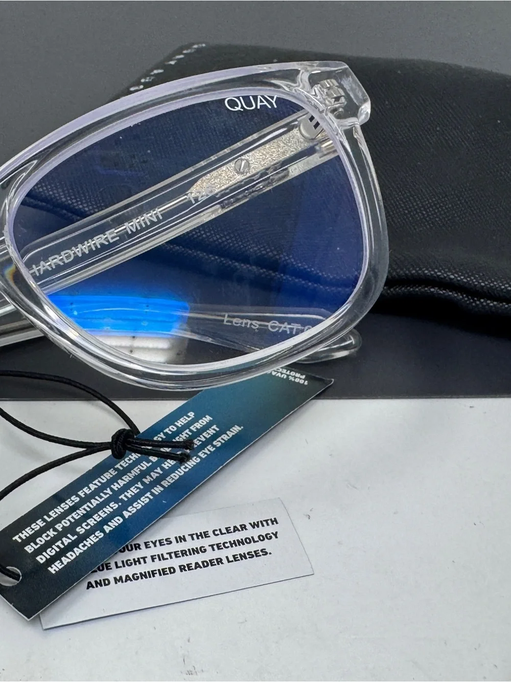 Quay Mini Hardwire Blue Light Glasses reading glasses + 2.00 clear